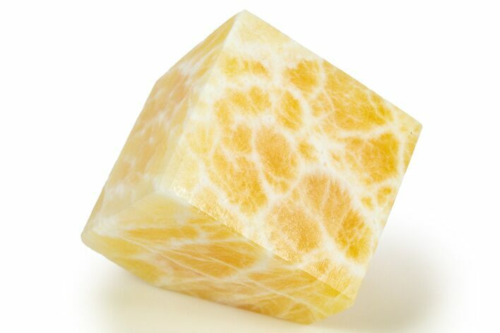 Polished Orange Honeycomb Calcite Cube - Utah #307812